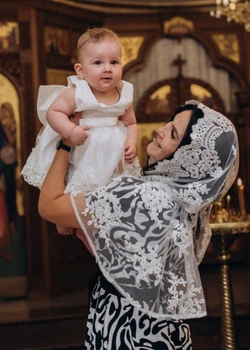 Палантин шаль ажурна мереживна в храм 70 см біла
