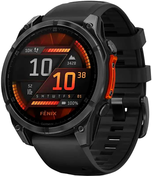 Смарт-часы Garmin fenix 8 47mm AMOLED Slate Gray with Black Silicone Band (010-02904-00)