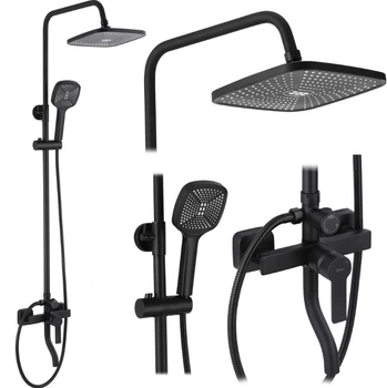 Душевая система Rea Argus black с изливом REA-P2389