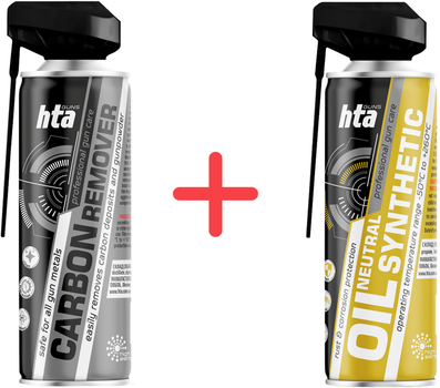 Набор для чистки оружия HTA Нейтральное оружейное масло Neutral Synthetic Oil 400 мл + Очиститель оружия от нагара Carbon Remover 400 мл (HTA10106)