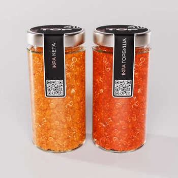 Набор из двух видов Икорного продукта CapsFood Икра Горбуша + Кета PREMIUM, 500+500 грамм
