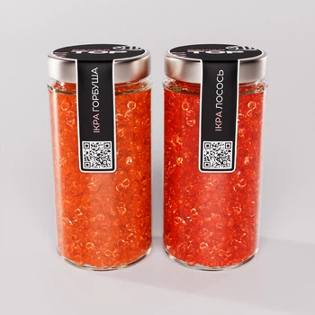 Набор из двух видов Икорного продукта CapsFood Икра Горбуша + Лосось PREMIUM, 500+500 грамм