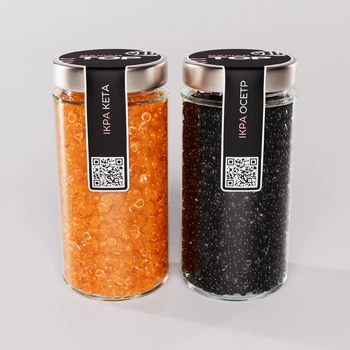 Набор из двух видов Икорного продукта CapsFood Икра Кета + Осётр PREMIUM, 500+500 грамм