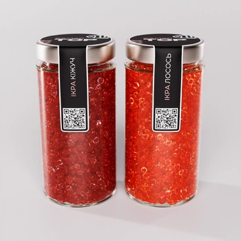 Набор из двух видов Икорного продукта CapsFood Икра Кижуч + Лосось PREMIUM, 500+500 грамм