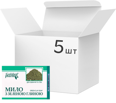 Упаковка мыла Golden Pharm с Зеленой глиной 70 г х 5 шт (40564151255989)