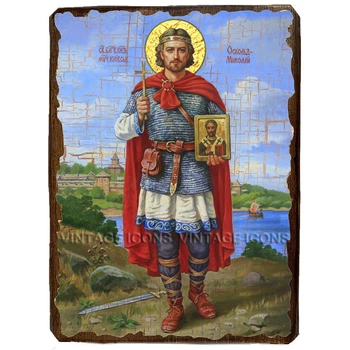 Икона Аскольд-Николай князь Киевский ,икона на дереве 210х280 мм (3562-3)