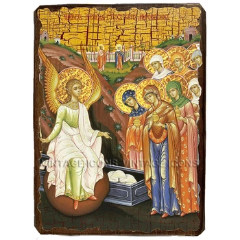 Икона Жены-мироносицы у гроба Господня ,икона на дереве 130х170 мм (3507-1)
