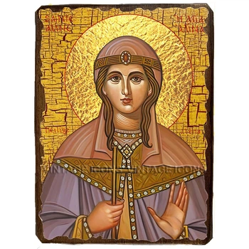 Икона Алина (Алена) Мученица ,икона на дереве 130х170 мм (3451-1)
