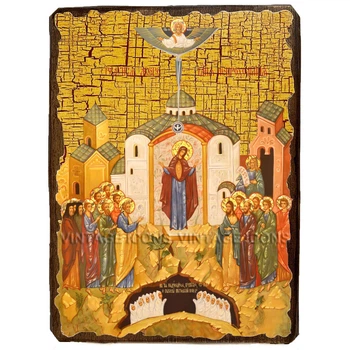 Икона Божьей Матери Непроходимая дверь ,икона на дереве 130х170 мм (3665-1)