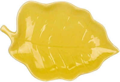 Керамический набор фигурных тарелок Yellow Sheet 6 шт 25х17см
