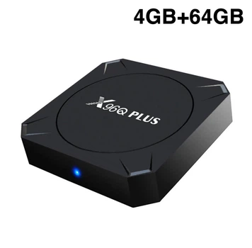 Смарт ТВ-приставка X96Q Plus 4GB+64GB, медіаплеєр 4К Android 11 з 2.4G WIFI + пульт ДУ і кабель HDMI, чорна (91545909)