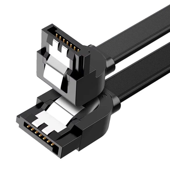Угловой SATA-кабель Ugreen для подключения устройств SАТА 3.0 HDD/SSD, 50 см, черный (91523817)