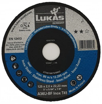 Отрезной диск LUKAS 125×2.0×22.23 мм A36U-BF по стали
