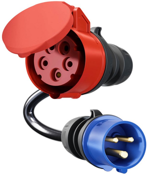 Adapter do samochodu elektrycznego go-e Gemini flex 11 kW CEE16 Red na CEE16 Blue (CH-04-31)