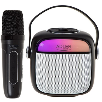 Портативна колонка Adler для караоке з мікрофоном SD/USB/AUX/Bluetooth AD 1199 Black (5905575902429)