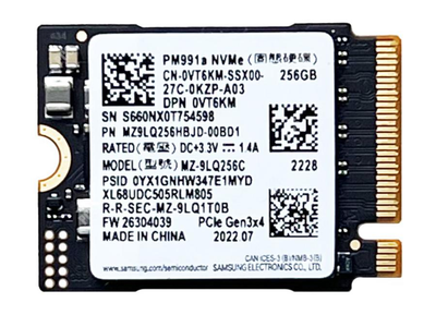 SSD Samsung PM991a 256Gb M.2 2230 PCIE Gen3 x4 NVME (MZ9LQ256HBJD-00BD1) OEM