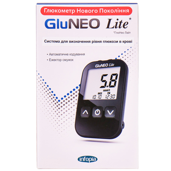 Глюкометр GluNeo Lite + тест-смужки GluNeo Lite (50шт)