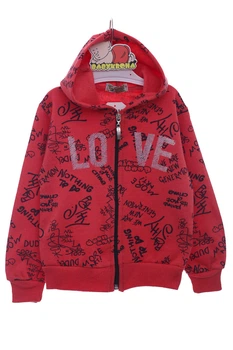 Кофта на флісі для дівчинки Love коралова 110 см (44372)