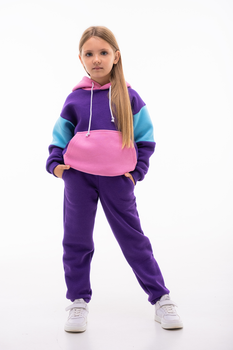 Детский спортивный утепленный костюм Kindamor Warm Beauty Purple для девочки, флис 140 см фиолетовый с розовым
