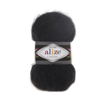 Пряжа Alize Mohair Classic | Алізе Мохер Класік 60 чорний