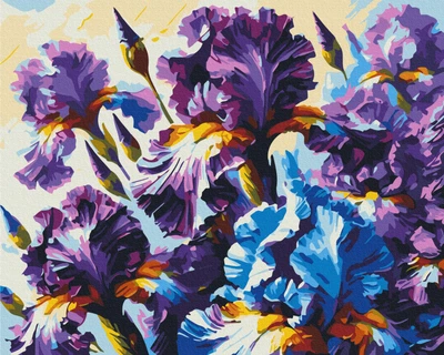 Картина за номерами. (Запашні іриси) (артикул BS54158) розмір 40x50 см.