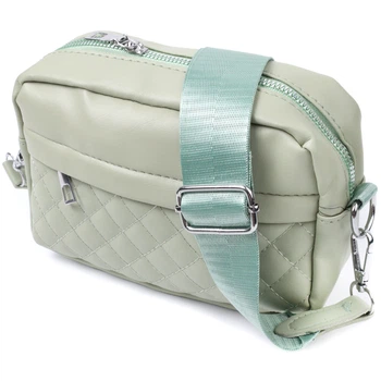 Стильна жіноча сумка крос-боді з монетницею з екошкіри VINTAGE Bag 22797 Фісташковий