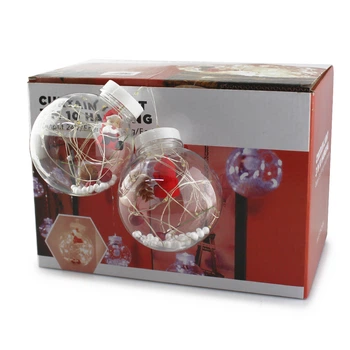 Гирлянда Xmas WW-1 Copper curtain ball lamp 7258 Санта 10 шариков, теплый белый свет