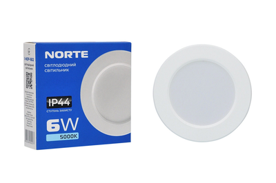Точечный светильник 6W ІР44 NORTE Downlight 1-NDP-1602 5000K