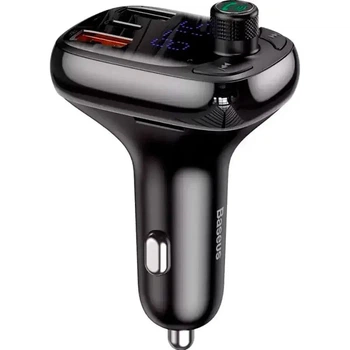 FM-трансмиттер модулятор Baseus T Shaped S-13 Car Bluetooth MP3 Player (PPS Fast Charger Edition) CCMT000101 Black