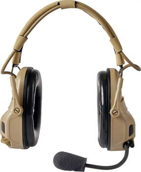 Активные наушники Ops-Core AMP Communication Headset-Connectorized. Верхний держатель. Tan