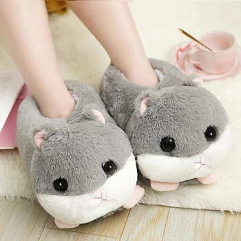 Тапочки кігурумі іграшки Дитячі для хлопчика Kigurumi Хом'як Теплі Тканинні Сірий 36-41 (Х312245)
