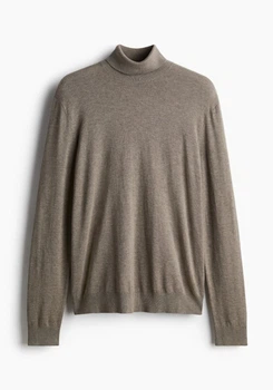 Чоловічий гольф бавовняний Slim Fit H&M (57708) S Бежевій