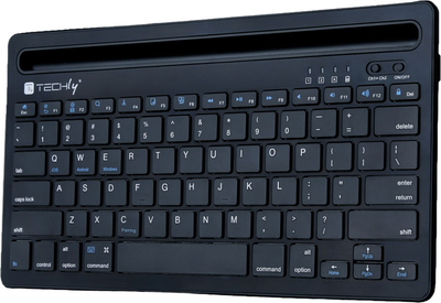 Klawiatura bezprzewodowa TECHly Mini Keyboard with Hotkeys and Tablet Stand Wireless Black (8059018367898)