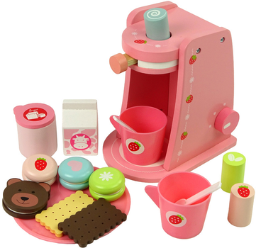 Ігровий набір LEAN Toys Wooden Coffee Maker Kit Cookie Cups Strawberry (5904665990544)