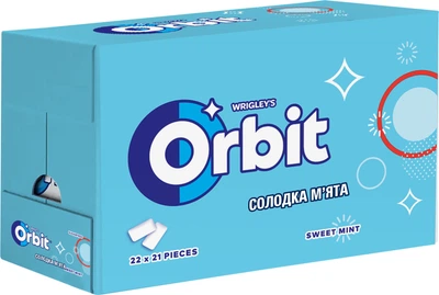 Упаковка жевательной резинки Orbit Bags Сладкая мята 29 г x 22 шт (409900547598)