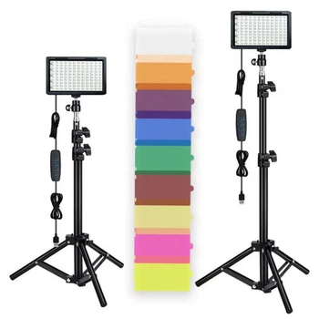 Комплект LED света Hongdak HD-120 2 x LED светильника со стойками и 9 цветными светофильтрами (PPZ1088)