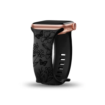 Силіконовий ремінець для Apple Watch всіх серій розміром 42/44/45/49 мм чорний