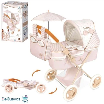 Коляска для ляльок DeCuevas 85078 Verona з сумочкою та парасолькою