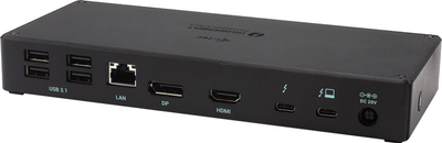 Stacja dokująca i-Tec Thunderbolt 3 - Thunderbolt 3, USB 3.1 x4, USB 3.1 Gen2, USB - C, HDMI, DisplayPort, RJ-45,  SD, 3.5 mm Black (TB3TRIPLEDOCKPD)