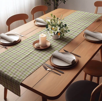 Ранер Home Line Клеточка Оливковый 40х140 см (183567)