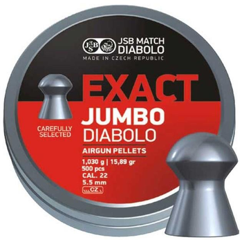 Пули свинцовые JSB Exact Jumbo 5,52 мм 1,03 г 250 шт