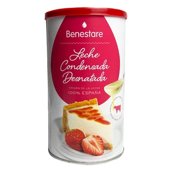 Згущене молоко Benestare Leche Condensada Desnatada незбиране знежирене 1 відсоткове 1000г