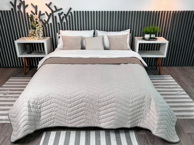 Покривало ArCloud — ZigZag Rainy Day/Taupe Grey стьобане двостороннє 180*215 двоспальне