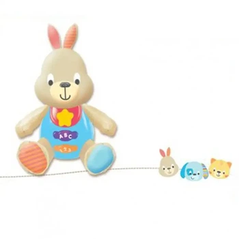 Развивающая игрушка зайчик 16см шуршалка музыка звук свет 0687-NL WinFun