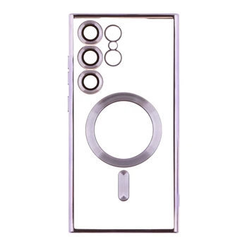 Чохол TPU Metallic Full Camera with Magsafe для Samsung Galaxy S24 Ultra purple