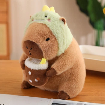 Капібара м'яка іграшка подушка сквишмеллоу антистрес подарунок capybara Капібара-динозавр 30 см