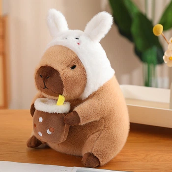 Капибара мягкая игрушка подушка сквишмеллоу антистресс подарок capybara Капибара-зайчик 30 см
