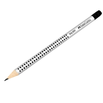 Набір графітових олівців Faber-Castell Grip 2001 HB з гумкою Сірих 12 шт (4005401083832)