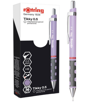 Набір автоматичних олівців Rotring Tikky HB 0.5 мм Фіолетових 12 шт (23026981890653)