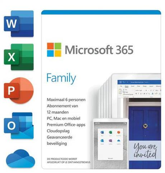Электронная Лицензия Microsoft 365 Family 6 Users 1 Year Subscription Only Download (ESD)